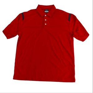Nike Golf Polo Shirt, Dri-Fit, sleeve tag, red, men's large